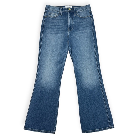 Frame le Sylvie Kick Boot High Rise Stretch Denim Cropped Jeans Size 27 - Picture 2 of 7